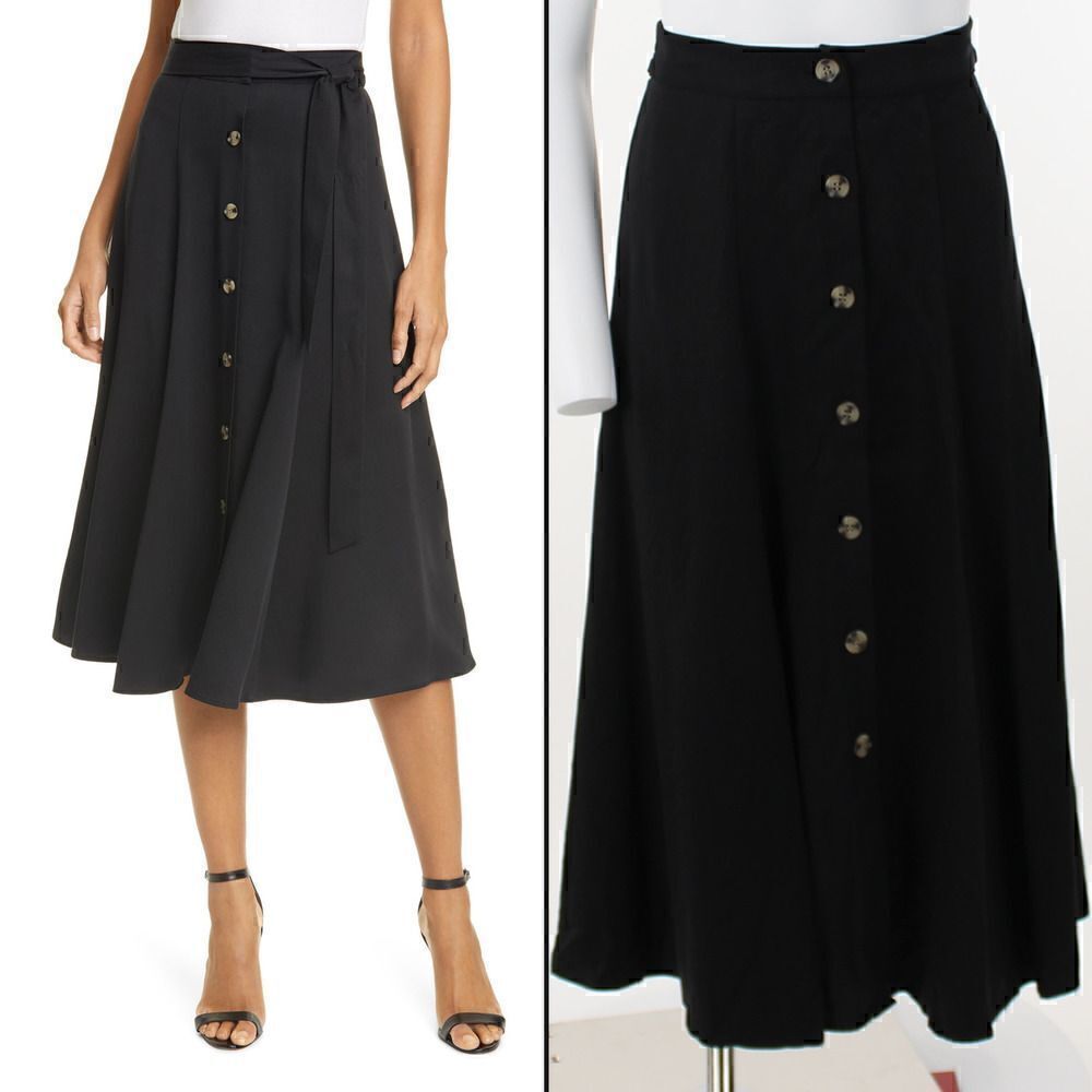 Whistles Marissa Button Front Midi Skirt
